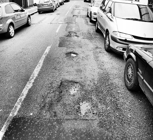 potholes on british streets