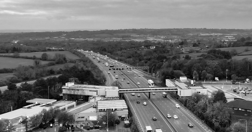 image of a motorway service station