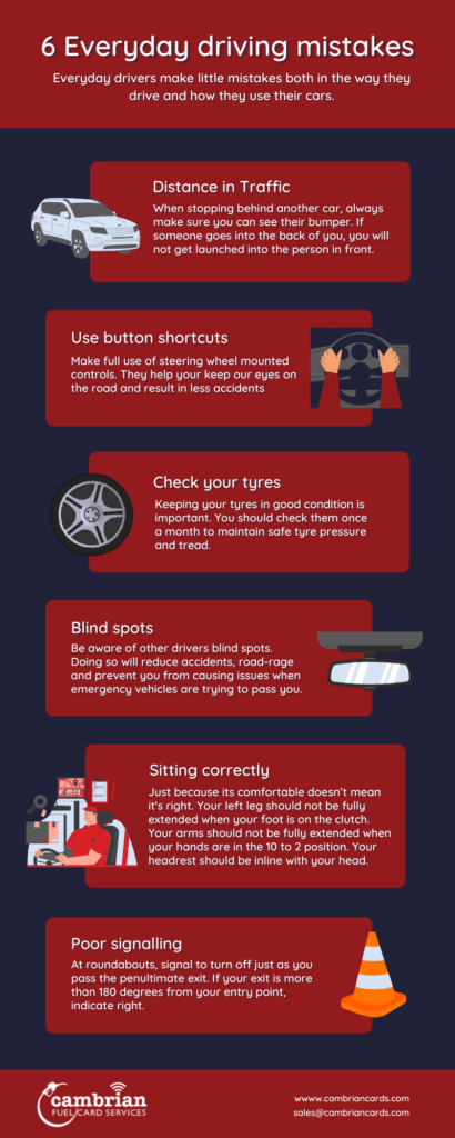 10 everyday driving mistakes infographic