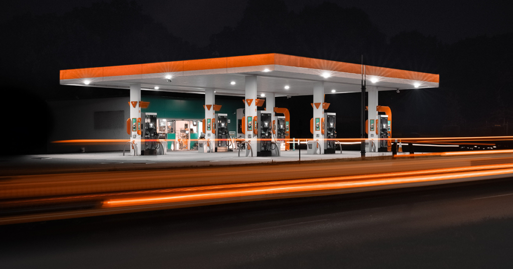 An image of a fuel station